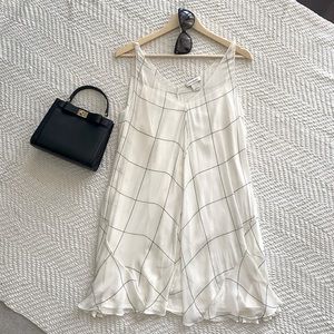 CLUB MONACO | NWOT Sheer Chiffon Windowpane Dress
